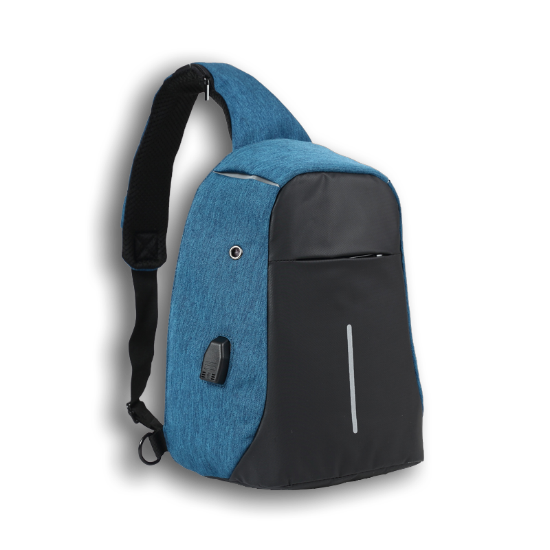 Sacoche bandoulière antivol Basics 5 litres avec port USB intégré, tissu anti-coupure et imperméable – bretelle ajustable – vue 11