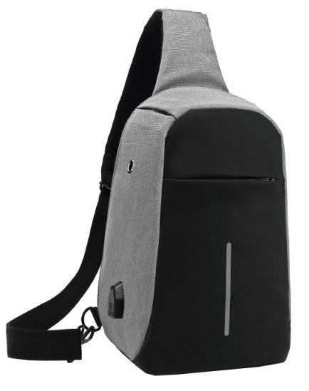 Sacoche bandoulière antivol Basics 5 litres avec port USB intégré, tissu anti-coupure et imperméable – bretelle ajustable – vue 2